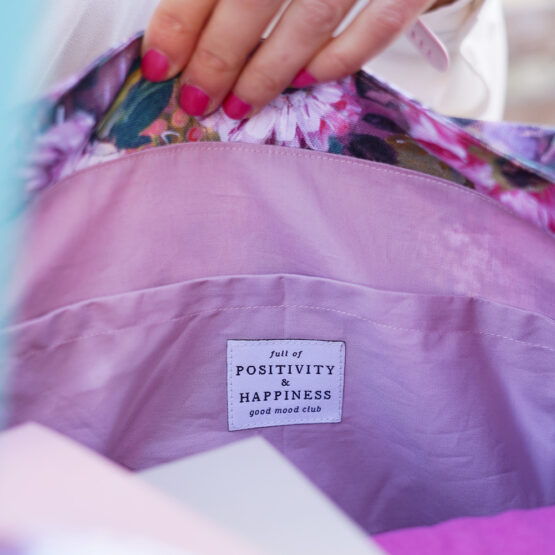 Diy Stoffe Inspiration 608i Strandtasche Xl Streifen Painted Flowers Label