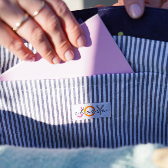 Diy Stoffe Inspiration 608s Strandtasche Xl Eiscreme Dunkelblau Label