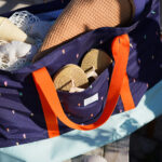 Diy Stoffe Inspiration 608v Strandtasche Xl Eiscreme Dunkelblau Label Gurtband Outdoor