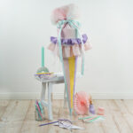 Diy Stoffe Inspiration 609j Schultuete Rainbow Stripes Bastelvorlage Giessen Silikon Kerzenhalter Vase