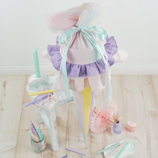 Diy Stoffe Inspiration 609r Schultuete Rainbow Stripes Bastelvorlage Giessen Silikon Kerzenhalter Vase Schale Oval