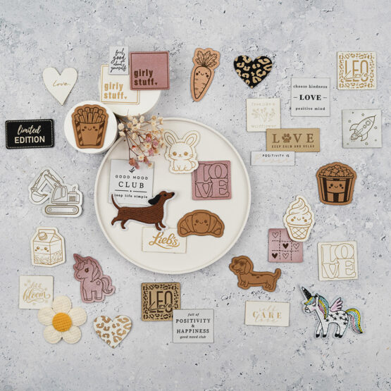 Diy Stoffe Inspiration 610j Label Patch Hund Dackel Leo Hase Popcorn Love Herz Einhorn Bagger Rocket