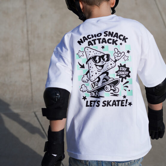 DIY Stoffe Outfit - Plott - Nacho Snack - Attack - Shirt Loose Fit - Folie - Schwarz - Mint