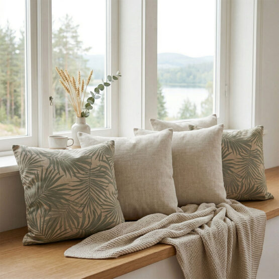 Kissen Leichter Canvas In Leinenoptik Palm Leaves Kik