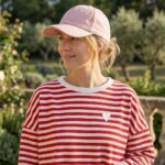 Label Herz Love Oversized Sweater French Terry Rot Weiß Gestreift Kik