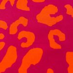 Leichter Canvas Großes Leomuster Dunkles Pink Orange2