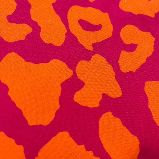 Leichter Canvas Großes Leomuster Dunkles Pink Orange4