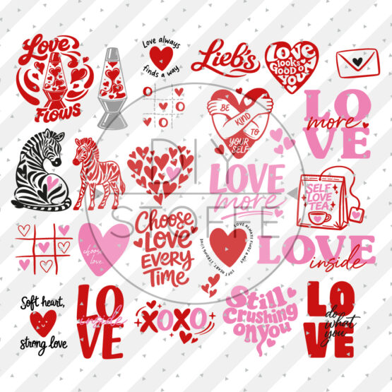 Love Collection Plottermotiv Diy Stoffe Bunt