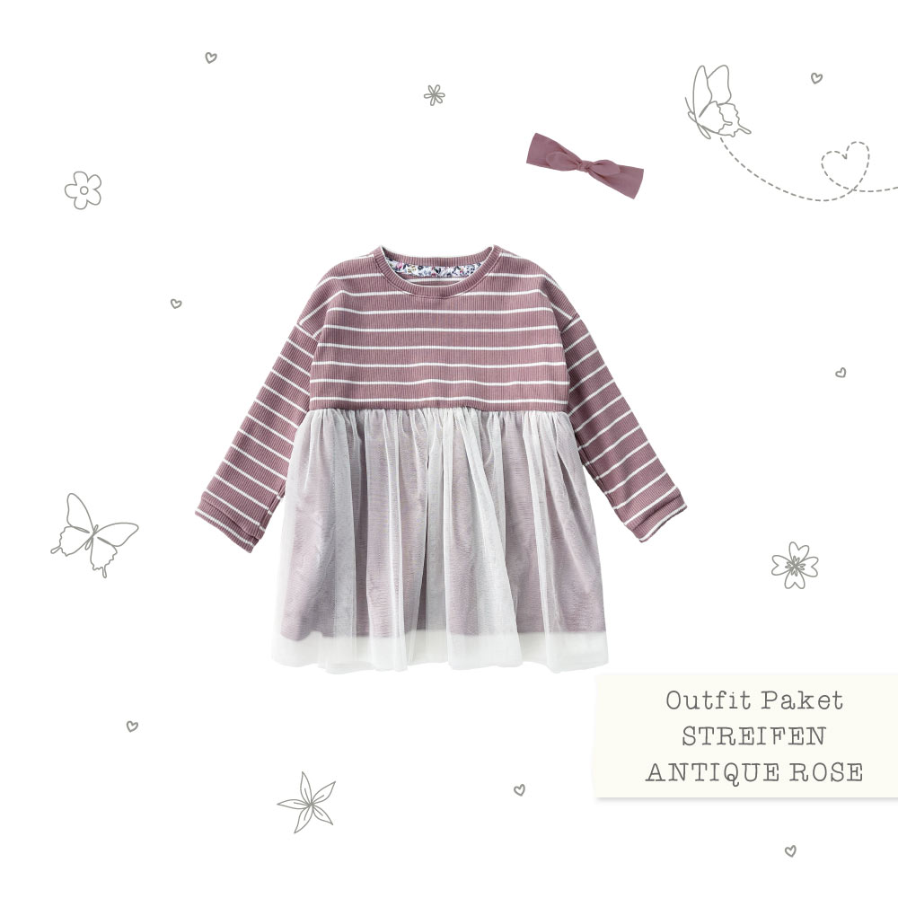 Outfit-Paket-Streifen-Antique-Rose Outfit Fruehling Antique Rose