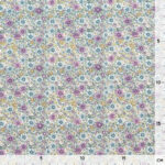 Popeline Mini Blümchen Lavendelhellblau Staubweiß