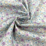 Popeline Mini Blümchen Lavendelhellblau Staubweiß 3