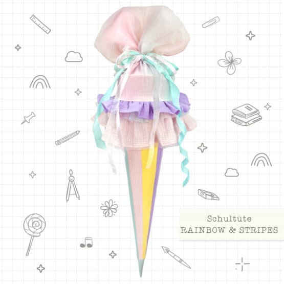 Schultueten Paket Rainbow And Stripes