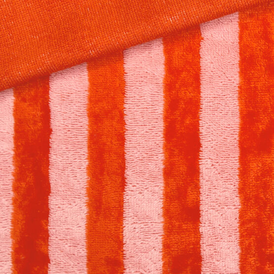 Bambus Frottee Streifen Orange Rosa 2