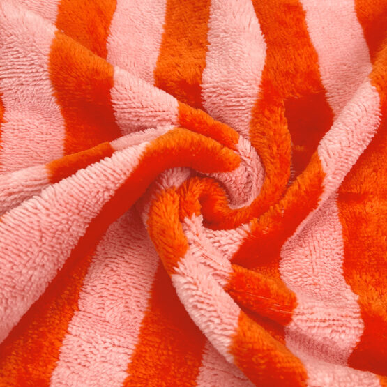 Bambus Frottee Streifen Orange Rosa 3