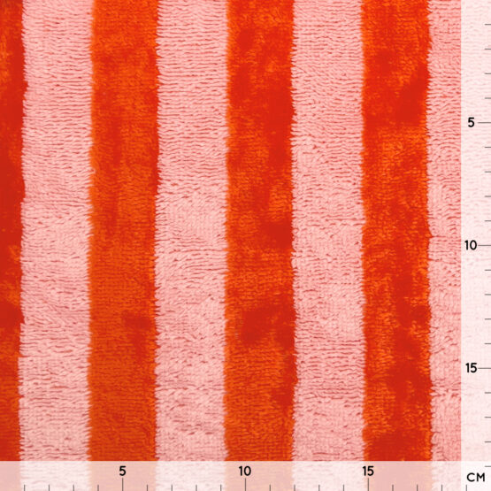 Bambus Frottee Streifen Orange Rosa