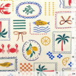 Baumwollstoff Mediterrane Elemente