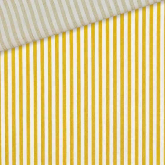 Baumwollstoff Streifen Gelb Weiss 3