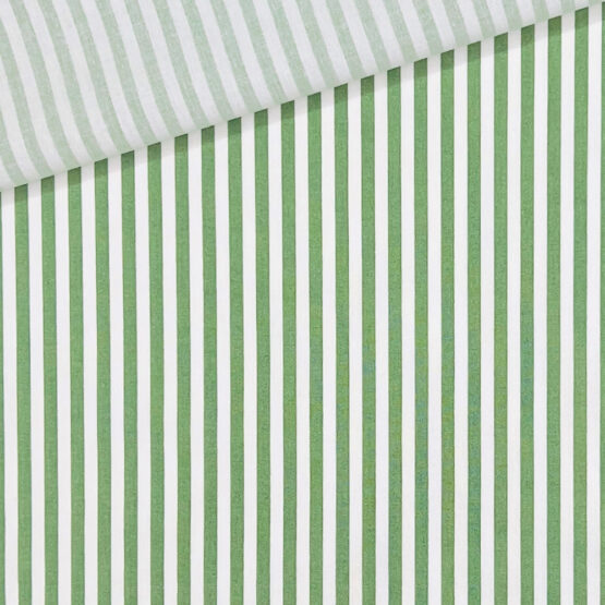 Baumwollstoff Streifen Gruen Weiss 1