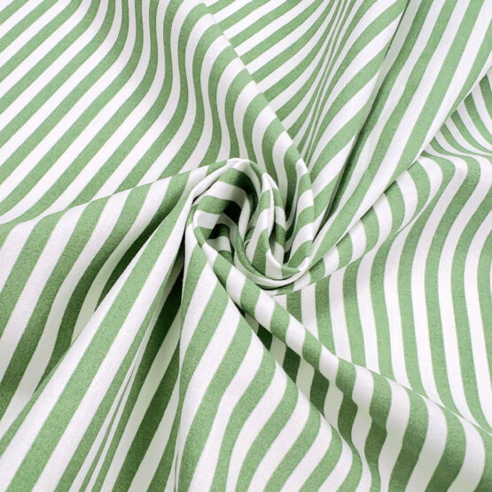 Baumwollstoff Streifen Gruen Weiss 2
