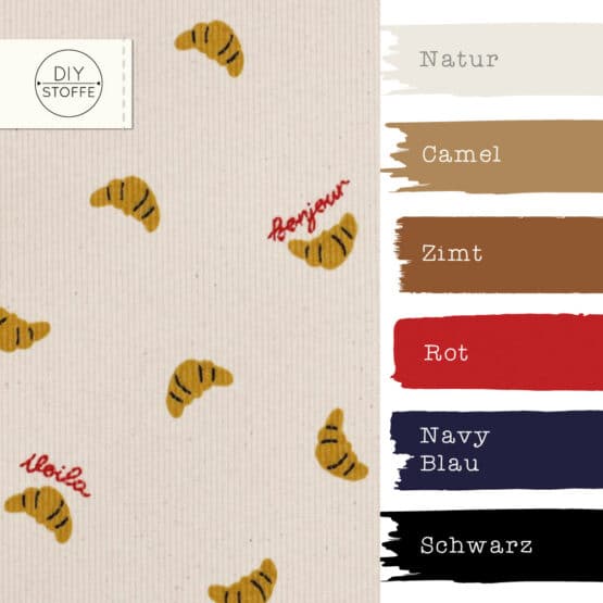 Farbkombi Rippen Jersey Mini Croissants