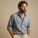 Jeans Baumwoll Flanell Denimblau Weiss Kif