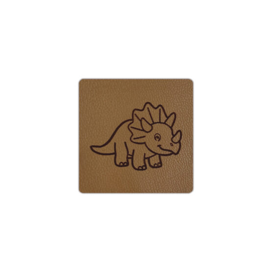 Label „Triceratops“ – 40 x 40 mm – Camel Braun