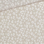 Leichter Baumwollstoff Leinenstruktur Mini Leo Weiss 1