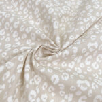 Leichter Baumwollstoff Leinenstruktur Mini Leo Weiss 2