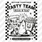 Plottermotiv Tasty Team Pommes Pizza Diy Stoffe