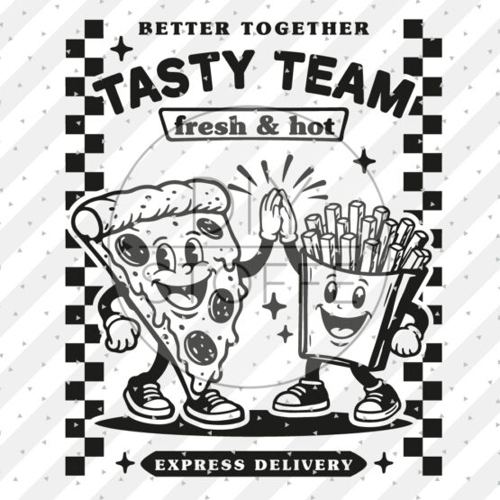 Plottermotiv Tasty Team Pommes Pizza Diy Stoffe
