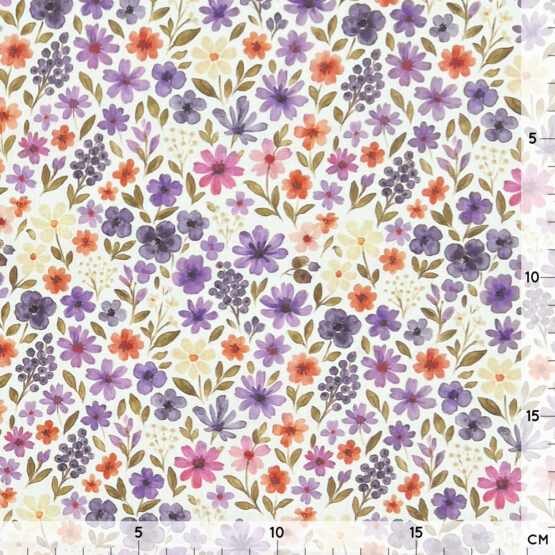 Popeline Leichter Baumwollstoff Bluetenmeer