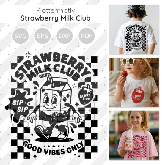 Strawberry Milk Club Plottermotiv Diy Stoffe 1