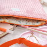 Diy Stoffe Inspiration 611r Tablettasche Kosmetiktasche Pink Orange