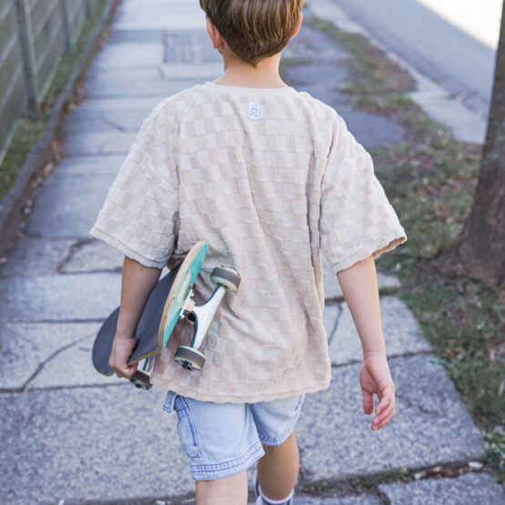 Diy Stoffe Outfit 583d Shirt Loose Fit Kids Frottee Check Label