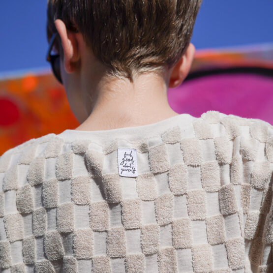 DIY Stoffe Outfit - Shirt Loose Fit - Kids - Frottee Check - Label