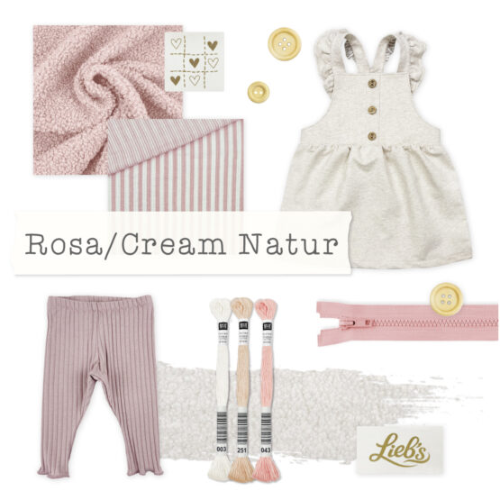 Moodboard Farpaket Baby Rosa Beige