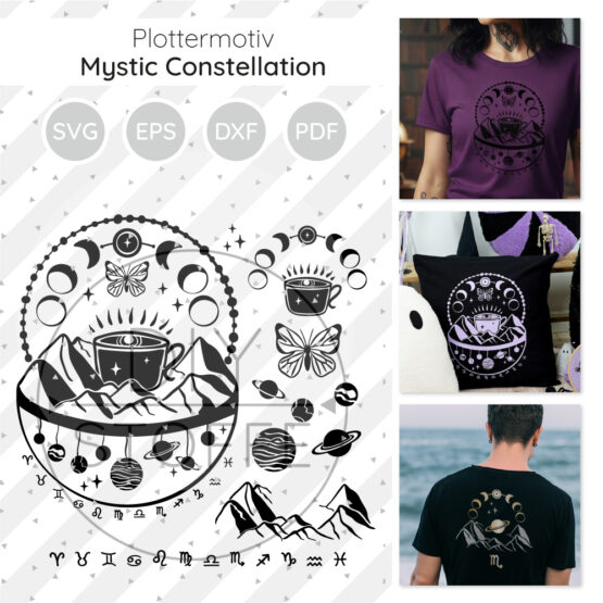 Mystic Constellation Mix Plottermotive Diy Stoffe