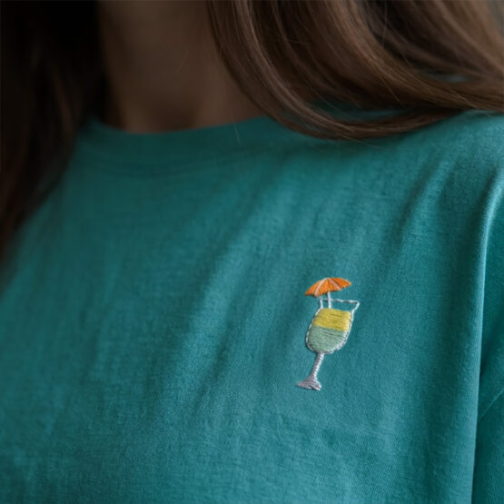 Stickmotiv Cold Drinks Cocktail Shirt Damen Kik