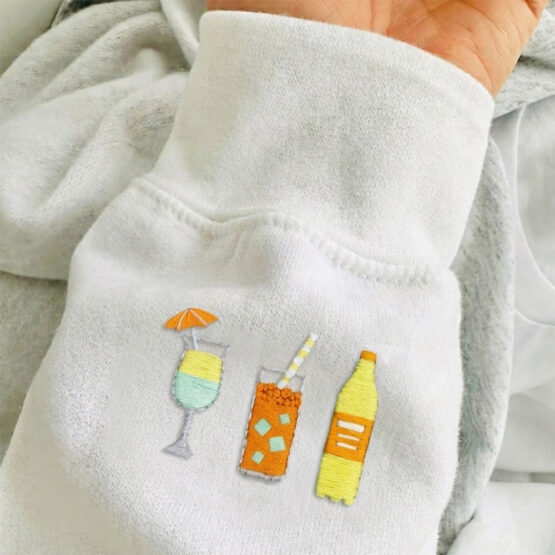 Stickmotiv Cold Drinks Pulloveraermel Kik