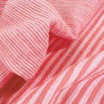 Musselin – Doubleface Streifen – Dunkle Koralle/Rosa