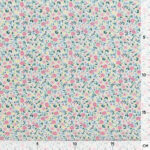 Popeline Baumwollstoff Tiny Pink Flowers Staubweiss 1