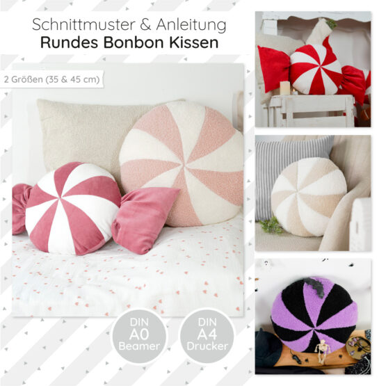 Rundes Bonbon Kissen Startbild Diy Stoffe