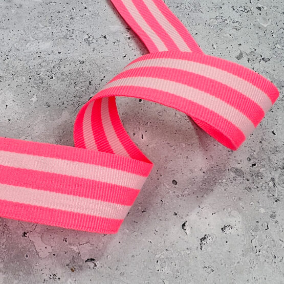 Webband – 25 mm – Streifen Neon Pink – 3 m