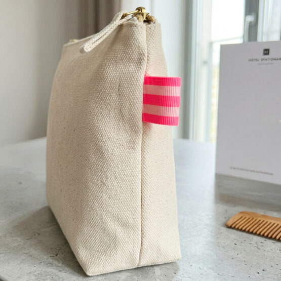 Webband 25 Mm Streifen Neon Pink Canvas Kif
