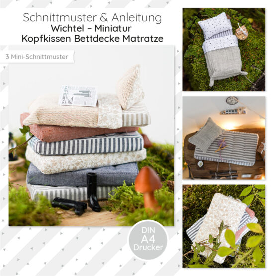 Wichtel Miniatur Kopfkissen Bettdecke Matratze Startbild Diy Stoffe 01