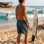 Badeshortsstoff Palmen Kif