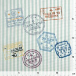 Leichter Canvas – Stamps & Stripes – Warmweiß/Mint