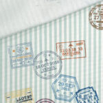 Leichter Canvas – Stamps & Stripes – Warmweiß/Mint