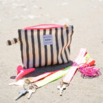 Diy Stoffe Inspiration 613t Strand Kosmetik Tasche Paket Label Neon Streifen Pink Webband Schluessel Clip Klemmverschluss