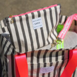 Diy Stoffe Inspiration 614n Strand Kosmetik Tasche Paket Label Neon Streifen Pink Webband.schluessel Clip Klemmverschluss